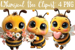 Whimsical Bee Png Clipart Product Image 1