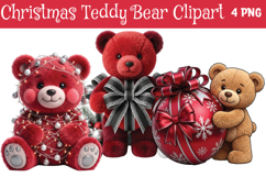 Christmas Teddy Bear Clipart Png Product Image 1