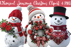 Whimsical Snowman Christmas Png Clipart Product Image 1