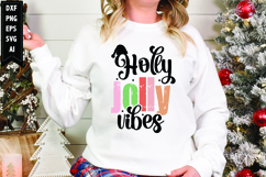 Holly Jolly Vibes Svg, Christmas Svg, Xmas Svg Product Image 1