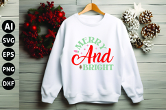 Merry and Bright Svg, Funny Christmas Svg Product Image 1