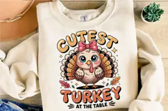 Cutest Turkey At The Table PNG Designs Product Image 2