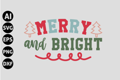 Merry and Bright Svg, Funny Christmas Svg Product Image 1