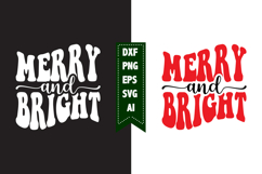 Merry And Bright Svg, Christmas Svg, Xmas Svg Product Image 1