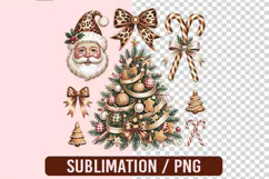 Coquette Santa Sublimation PNG Designs Product Image 1