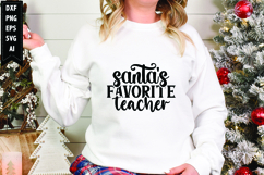 Santa&#039;s favorite teacher Svg, Christmas Svg, Xmas Svg Product Image 1