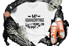 My Broomstick Runs on Wine Svg, Funny Halloween Svg Design Product Image 1