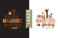 My 1st Thanksgiving Svg, Fall Svg, Autumn Svg Designs Product Image 1