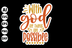 With God All Things Are Possible Svg, Christian Stickers Product Image 1
