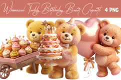Whimsical Teddy Birthday Bear Png Clipart Product Image 1