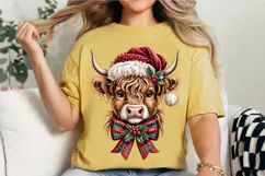 Christmas Highland Cow PNG Designs Product Image 2