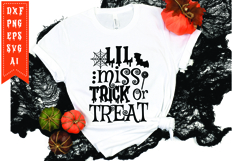 Lil Miss Trick Or Treat Svg, Halloween Svg, Funny Ghost Svg Product Image 1