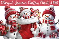 Whimsical Snowman Christmas Png Clipart Product Image 1