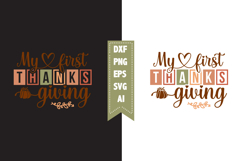 My First Thanksgiving Svg, Fall Svg, Autumn Svg Designs Product Image 1