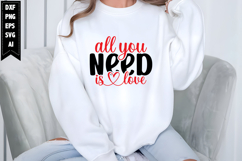 All You Need is Love Svg, Funny Valentine's Day Svg Designs Product Image 1