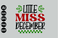 Little Miss December Svg, Funny Christmas Svg Product Image 1