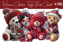 Whimsical Christmas Teddy Bear Png Clipart Product Image 1