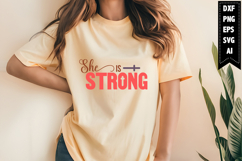 She is Strong Svg, Christian Svg Designs Product Image 1