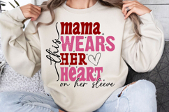 This Mama Wears Her Heart on Her Sleeve Svg Cut Files Product Image 1