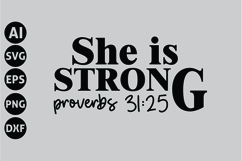 She is Strong proverbs Svg, Faith Svg, Bible Svg Product Image 1