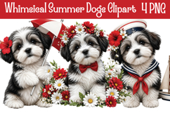 Whimsical Summer Dogs Clipart Png Product Image 1