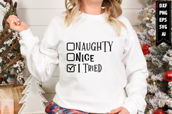 Naughty Nice I Tried Svg, Christmas Svg, Xmas Svg Product Image 1