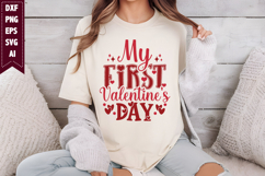 My First Valentine's Day Svg, Valentine's Day Svg Designs Product Image 1