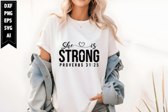 She is Strong proverbs Svg, Christian Svg Designs Product Image 1