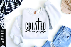 Created with a Purpose Svg, Christian Svg, Jesus God Svg Product Image 1