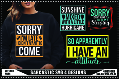 Sarcastic Svg 4 Designs, Funny Sarcasm Svg Product Image 1