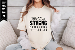 She is Strong proverbs Svg, Religious Svg, Jesus God Svg Product Image 1