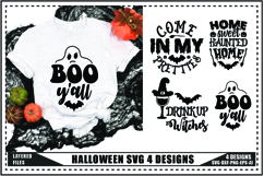 Halloween Svg 4 Designs, Halloween Ghost Trendy Svg Designs Product Image 1