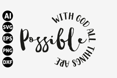 With God All Things Are Possible Svg, Faith Svg, Jesus Svg Product Image 1