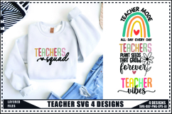Teacher Svg 4 Designs, Teacher Shirt Svg, Teach Svg Product Image 1