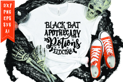 Black Bat Apothecary Potions &amp; Elixirs Svg, Halloween Svg Product Image 1