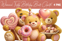Whimsical Teddy Birthday Bear Png Clipart Product Image 1