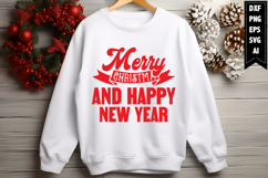 Merry Christmas &amp; Happy New Year Svg, Christmas Svg Product Image 1
