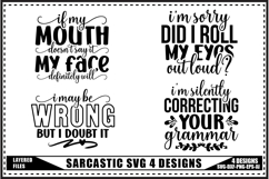 Sarcastic Svg 4 Designs, Funny Sarcasm Svg Designs Product Image 1
