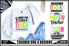 Teacher Svg 4 Designs, Teacher Shirt Svg, Teach Svg Product Image 1
