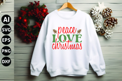 Peace Love Christmas Svg, Funny Christmas Svg Product Image 1