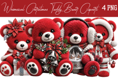 Whimsical Christmas Teddy Bear Png Clipart Product Image 1