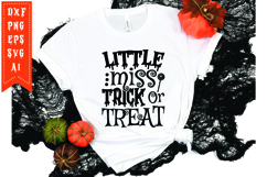 Little Miss Trick Or Treat Svg, Halloween Svg, Ghost Svg Product Image 1