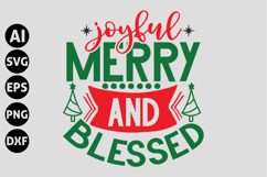 Joyful Merry and Blessed Svg, Christmas Svg Product Image 1
