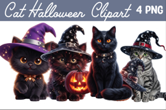 Cat Halloween Clipart Png Product Image 1