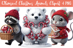 Whimsical Christmas Animals Png Clipart Product Image 1