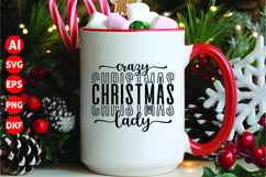 Crazy Christmas Lady Svg, Funny Christmas Svg Product Image 1