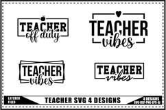 Teacher Svg, Back to School Svg 4 Designs Product Image 1