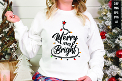 merry and bright Svg, Christmas Svg, Xmas Svg Product Image 1