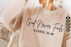 God Never Fails Trendy Christian Svg Design Product Image 2