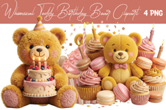 Whimsical Teddy Birthday Bear Png Clipart Product Image 1